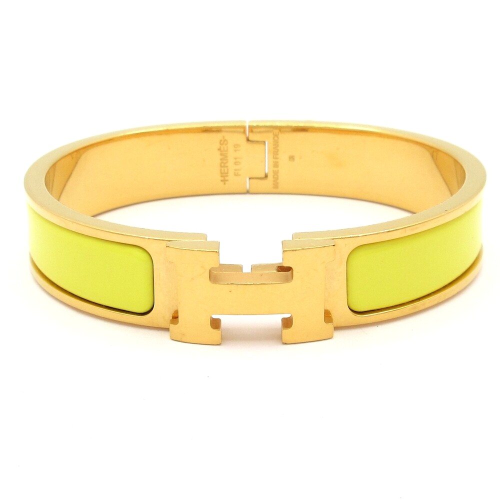 Hermès Clic Clac Bangle Gold Yellow Hardware Ceramic
